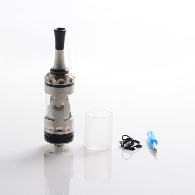 Vapeasy Fire Bird Style RTA Rebuildable Tank Vape Atomizer - Silver + Black, 316 Stainless Steel + Glass, 5.0mL, 22mm Diameter