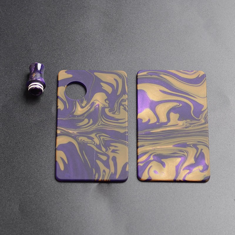 Authentic Ohm Vape AIO Pod Kit Replacement Front Panel + Back Panel + Drip Tip - Purple + Yellow, Resin