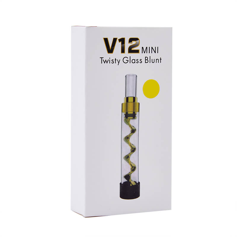 Twisty Glass Blunt V12 Mini Bubbler Kit Vaporizer Pen,Glass Pipe, Vape Pen For Dry Herb Vaporizer - Black Color