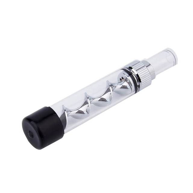V12 Mini Twisty Glass Blunt Vaporizer Stift, Glasrohr, Vape Stift für trockene Kräuter -Vaporizer - silberne Farbe