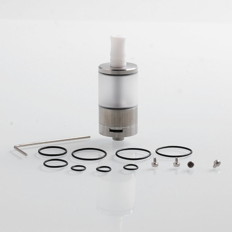 YFTK Dvarw Style MTL RTA Rebuildable Tank Atomizer - Silver, 316 Stainless Steel, 5ml, 22mm Diameter