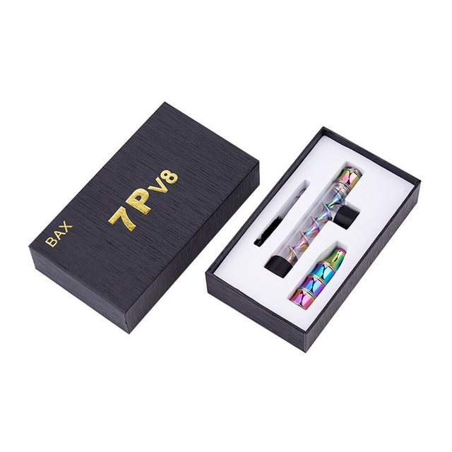 Dry Herb Vape Kit Blunt 7PV8 Twisty Glass Smoking Pipe-Rainbow