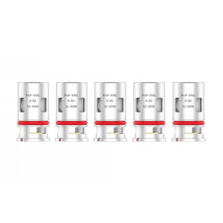 Authentic Voopoo PnP-VM1 DL Single Mesh Coil Head for Voopoo VINCI / VINCI R / VINCI X Pod Kit - Silver, 0.3ohm (32~40W) (5 PCS)