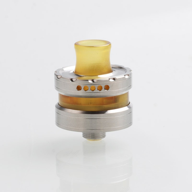 Vape Asy la le Dropper Style RDA pingando reconstruível Vape Atomizador com pino bf - prata + marrom, 316ss + pei, 22 mm de diâmetro
