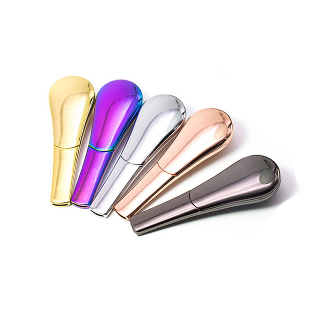 Stainless Portable Metal Spoon Magnet Smoking Tobacco Pipe with Magnetic Larger Bowl Pipe for Herbs- Black