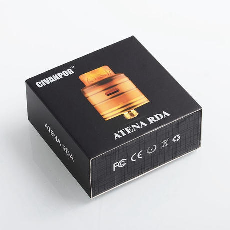 Authentic Civanpor Atena RDA Rebuildable Dripping Vape Atomizer w/ BF Pin - Black, POM + 316 Stainless Steel, 24mm Diameter