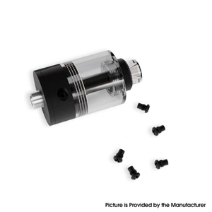 SXK Empire V Style RTA - Black/Silver, 3.5ml & 7 Airflow Pins (0.8-2.0mm), 23mm