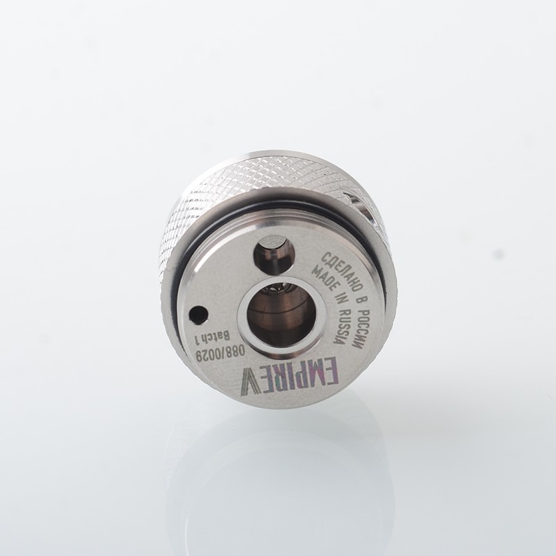 Replacement Build Deck for Empire V Style RTA – Knurled Surface, Silver Stainless Steel