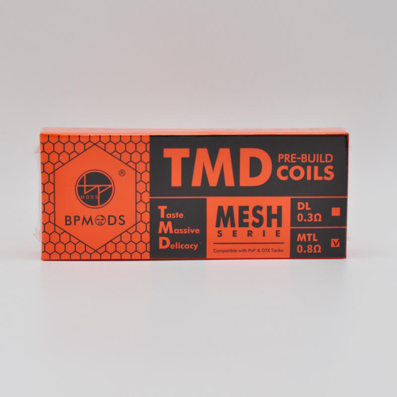 Authentic BP Mods Replacement TMD Mesh Coil Head for TMD BORO / DOT Tank - 0.3/0.8ohm, DL Vaping (5 PCS)