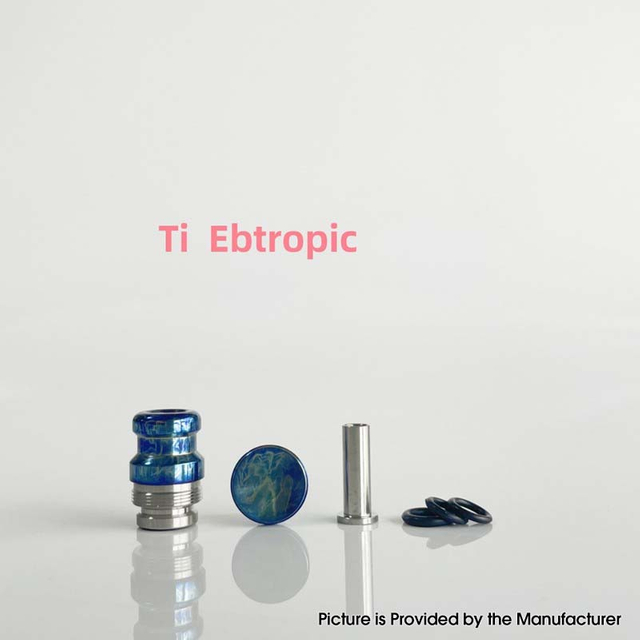 Rekavape Mission XV KB2 Style Drip Tip & Fire Button Set - Compatible with dotMod dotAIO V2 Pod, Titanium + SS