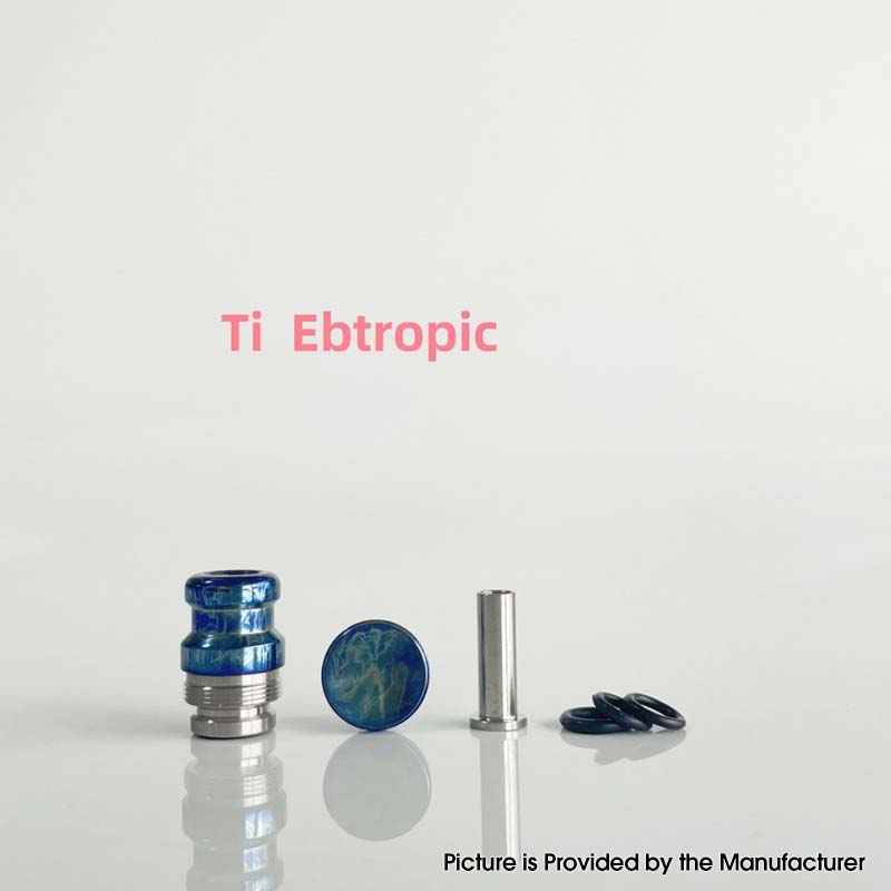 Rekavape Mission XV KB2 Style Drip Tip & Fire Button Set - Compatible with dotMod dotAIO V2 Pod, Titanium + SS