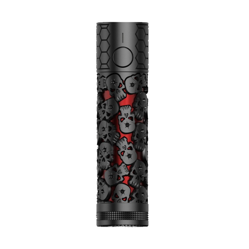 BD Vape Blaster Mod Skull Edition – External Single 18650/21700 Battery Compatibility, Durable Design-Black