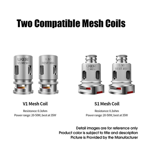Authentic Ukeri S2 Mesh Coil Head for Brave / Magik Pod System Vape Starter Kit - 0.6ohm (15~25W) (5 PCS)
