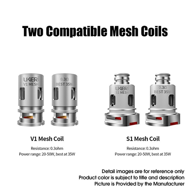정통 Ukeri S2 Mesh Coil Brave / Magik Pod 시스템의 헤드 Vape 스타터 키트 -0.6ohm (15 ~ 25W) (5 PCS)
