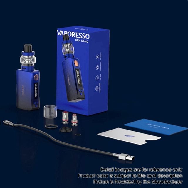 Authentic Vaporesso Gen Nano 80W 2000mAh TC VV VW Mod Vape Starter Kit with GTX Tank 22, 3.5ml, 0.2ohm / 0.6ohm, 5~80W
