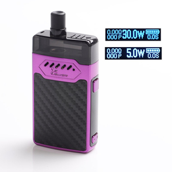Authentic Hellvape GRIMM 30W 1200mAh VW Box Mod Pod System Starter Kit -  Purple Carbon Fiber, 3ml, 0.7ohm / 1.2ohm, 5~30W - Buy Product on shareAvape