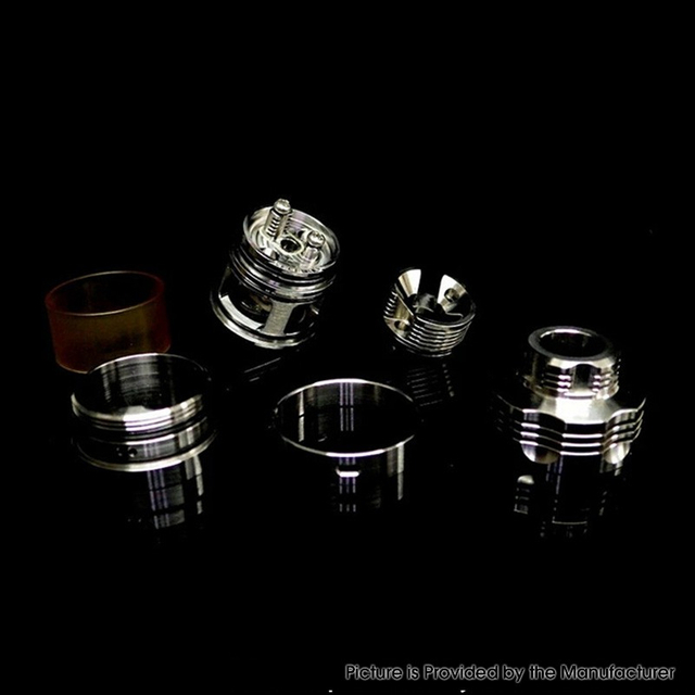 SXK 415 S61 Genesis Atomizer Style RDTA Rebuildable Dripping Tank Atomizer - Silver, 316 Stainless Steel + PEI, 22mm