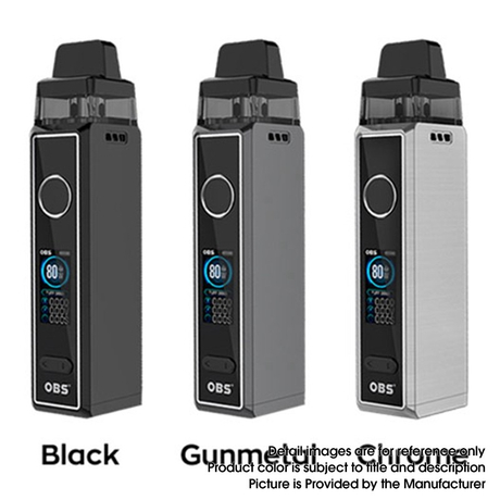 Authentic OBS Cabo 80W VW Variable Wattage Mod Pod System Vape Starter Kit - Gun Metal, 5~80W, 2.5 / 3.0ml, 0.2 / 0.4ohm