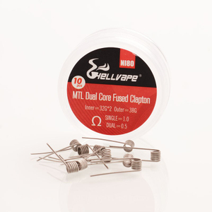 Authentic Hellvape Ni80 MTL Dual Core Fused Clapton Heating Resistance Wire - 32GA x 2 + 38GA, 1.0ohm / 0.5ohm (10 PCS)