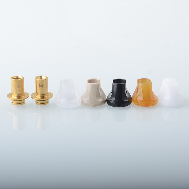 Monarchy Cyber 510 Drip Tip Set Gold SS + POM + PC + POM + PEI + PEEK DL / MTL, 2 PCS 510 Connector + 5 PCS Mouthpiece