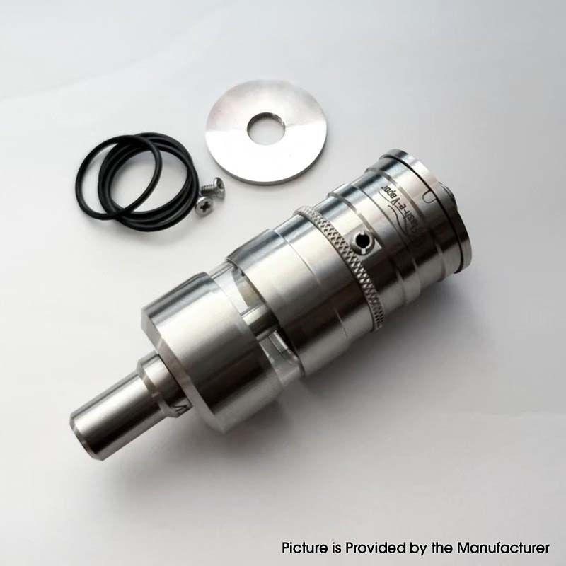 YFTK Thin Base Deck V3 23mm for Flash e-Vapor V4.5S+ / V4.5 Style RTA – Silver Stainless Steel