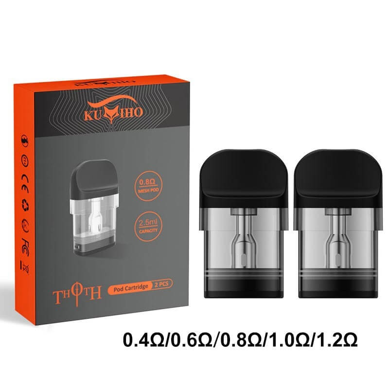 Authentische Kumiho Thoth-Serie Top-Fill-Pod-Kartusche-2 ml / 2,5 ml, 2-Pack, für Thoth T / T Pro / G / G Lite / C / S / B / Q / Q Pro