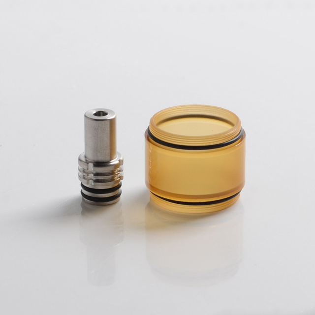 Replacement PC Tank Tube + Stainless Steel 510 Drip Tip Kit for Elite Experiment 3 V3 Style MTL RTA