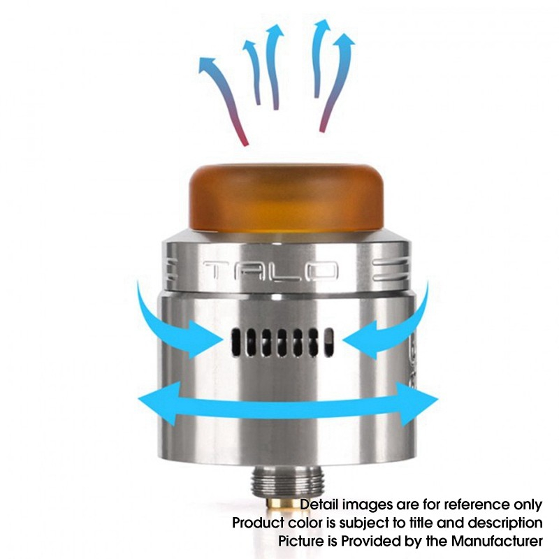 Authentic GeekVape TALO X RDA Rebuildable Dripping Vape Atomizer w/ BF Pin, Stainless Steel, 24mm Diameter