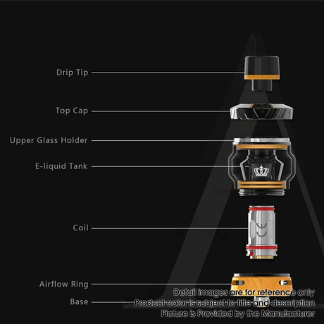 Authentic Uwell Crown 5 Sub Ohm Tank Clearomizer Vape Atomizer, 5.0ml, 0.23ohm /0.3ohm, 29mm Diameter, Childlock Version