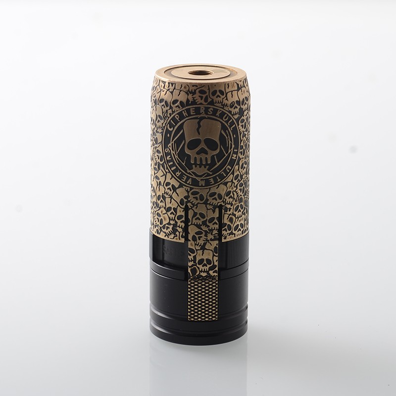 MK2 Special Cipher Style Mechanical Mod - Black Gold, Brass, 1 x 18650,  Skull Limited Edition & Reviews - shareAvape