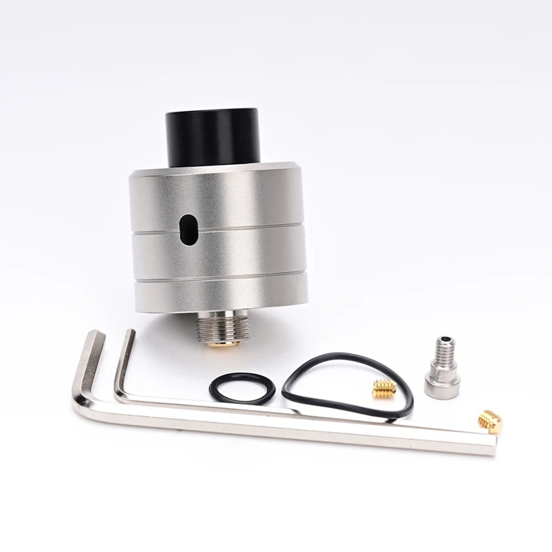YFTK Haku Phenom Style 22mm RDA – Rebuildable Dripping Atomizer with BF Pin, 316 Stainless Steel, Silver