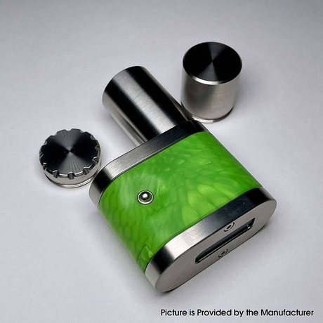 Stratum Balance  60W TC VW Vape Box Mod - Silver + Green, Juma + 316SS, 1~60W, 1 x 18350 / 18650