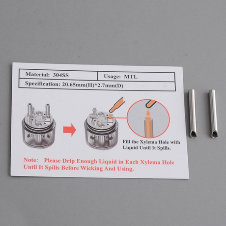 Authentic Ambition Mods Ripley MTL / RDL RDTA Vape Atomizer Replacement Stainless Steel Wicks - (2 PCS)