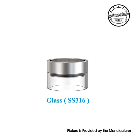 Authentic Ambition Mods Ripley MTL / RDL RDTA Vape Atomizer Replacement Combi Tank Tube - Silver + Transparent, 316SS + Glass