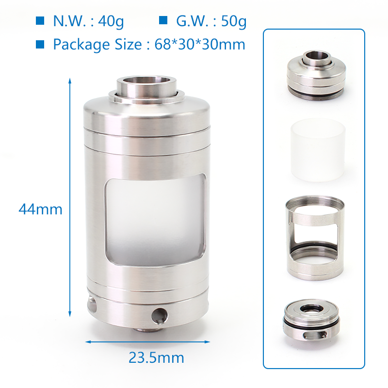 SXK Unitank V2 Atomizer 316 스테인리스 스틸, BB / 빌릿 용 RBA 브리지