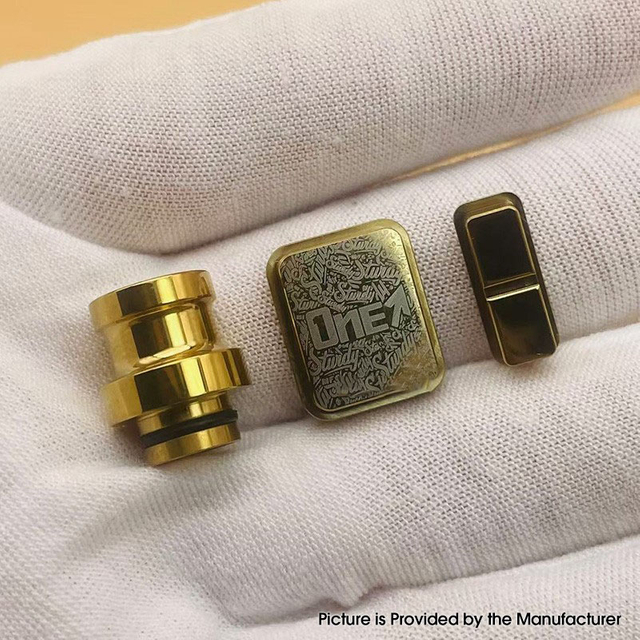 Replacement Drip Tip + Fire Button + VW Button Set for dotMod x Sturdy MFG Co Mod Stainless Steel