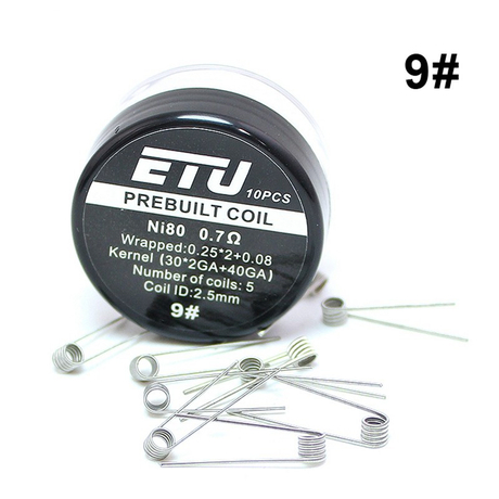 SXK ETU Pre-built Coil Wire for RDA Atomizer - 0.7ohm, Ni80, Kernel 30GA x 2 + 40GA, Wrapped 0.25 x 2 + 0.08 (10 PCS)