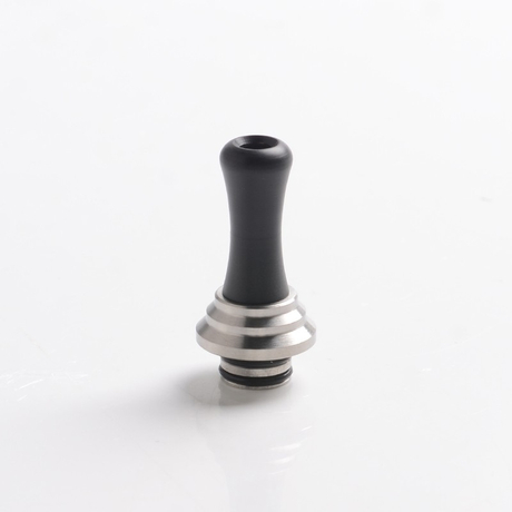 ThunderHead Creations THC Tauren MTL RTA Replacement Long 510 Drip Tip w/ Adapter - Black + Silver