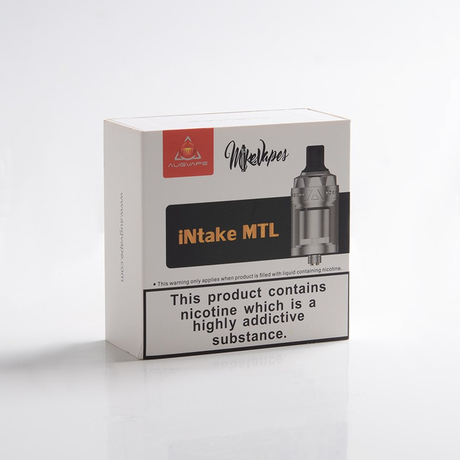 Authentic Augvape Intake MTL RTA Rebuildable Tank Vape Atomizer, Stainless Steel + Glass, 3.1ml / 4.6ml, 24mm Diameter