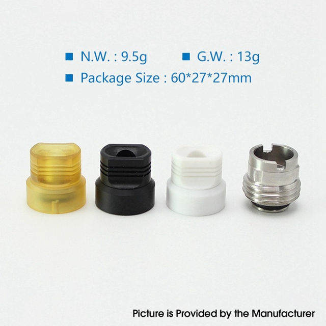 SXK Quantum Replacement Drip Tip for Billet Box / SXK BB Box Mod Kit - SS316 + PET + POM + PEI (1 Base + 3 Mouthpiece)