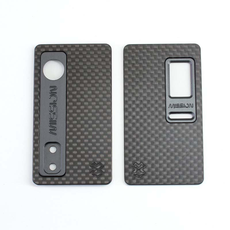 SXK MISSION XV DotMission Style Panels System DMPS Set - Black, Carbon Fiber Panels + Black Aluminum Inners + Titanium Buttons