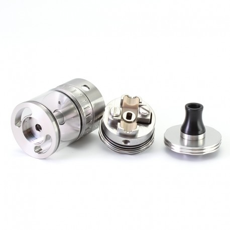 SXK nola style RTA再構築可能なアトマイザー - 銀、3.2ml、8pcsエアピン22mm直径