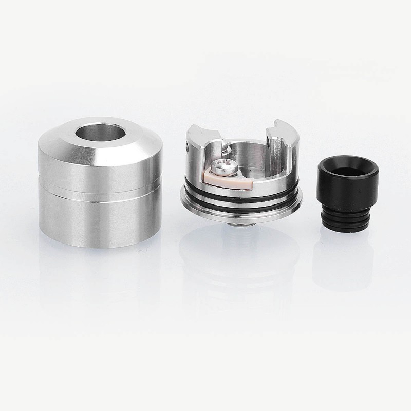 YFTK Pocket D/S Style RDA Rebuildable Dripping Atomizer w/ BF Pin - Silver, 316 Stainless Steel, 22mm Diameter
