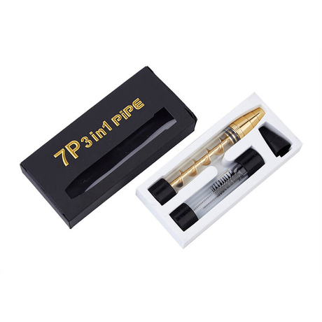 Dry Herb Vape Kit Blunt 7P3in1 PiPE 9Twisty Glass Bubbler Smoking Pipe-Silver