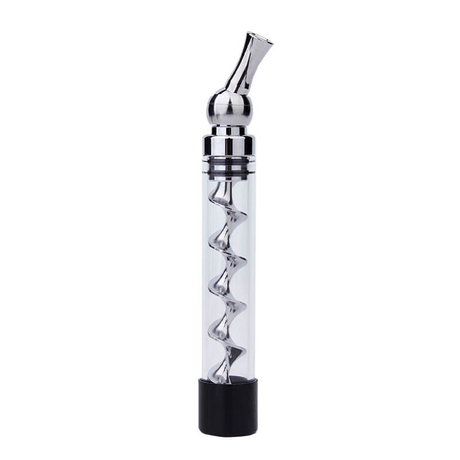 Dry Herb Vape Kit Blunt 7PPLUSTwisty Glass Bubbler Smoking Pipe-Silver