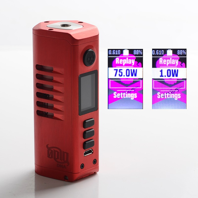 Authentic Dovpo Odin Mini DNA75C 75W TC VW Variable Wattage Vape Box Mod - Brushed Red, Aluminum Alloy, 1~75W, 1 x 21700