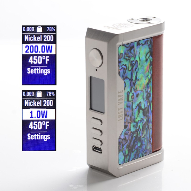 Authentic Lost Vape Centaurus DNA 250C 200W TC VW Vape Box Mod - SS/Cowhide NZL Abalone Shell, 2 x 18650, 1~200W, 200~600'F