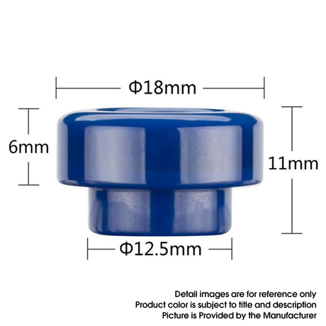 Authentic Reewape AS302 Replacement 810 Drip Tip for 528 Goon / Reload / Kennedy /Wotofo Profile/Battle RDA - Black, Resin, 11mm