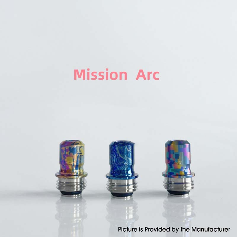 Rekavape Mission XV ARC Style Boro Drip Tip Set for BB / Billet Box — Titanium + Stainless Steel