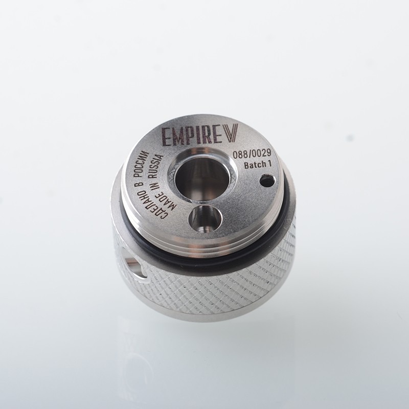 Replacement Build Deck for Empire V Style RTA – Knurled Surface, Silver Stainless Steel